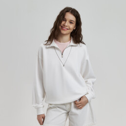 Толстовка на молнии унисекс FLOW, белая, размер 3XL/4XL