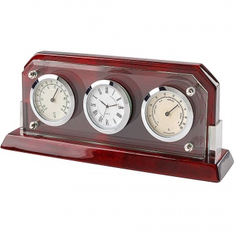 Часы настольные с термометром и гигрометром A9256R фото 