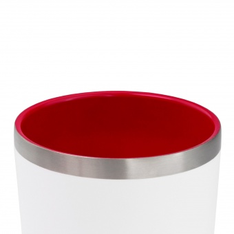 Термокружка вакуумная с керамическим покрытием Arctic, белый/красный фото 