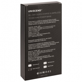 Aккумулятор Quick Charge Wireless 10000 мАч, черный фото 