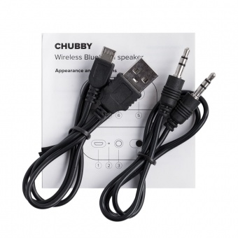 Беспроводная колонка Chubby, серая с красным фото 
