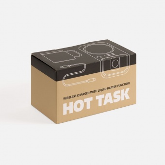 Беспроводное зарядное устройство с подогревом кружки Hot Task, черное фото 