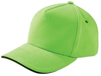 Бейсболка Unit Classic, зеленое яблоко с черным кантом фото 