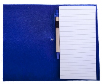 Блокнот Felt с ручкой, синий фото 