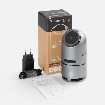 Bluetooth-колонка с беспроводной зарядкой Droid, серая фото 