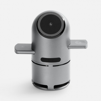 Bluetooth-колонка с беспроводной зарядкой Droid, серая фото 