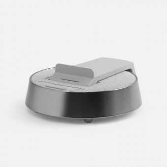 Bluetooth-колонка с беспроводной зарядкой и часами netEnergy, серая фото 