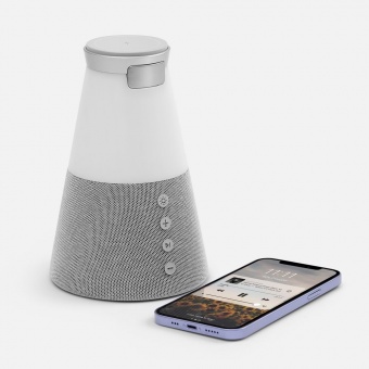 Bluetooth-колонка с беспроводной зарядкой и подсветкой Cone Sonance, серая фото 