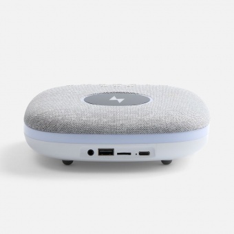 Bluetooth-колонка с беспроводной зарядкой и подсветкой Terrafonic, серая фото 