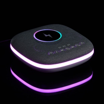 Bluetooth-колонка с беспроводной зарядкой и подсветкой Terrafonic, серая фото 