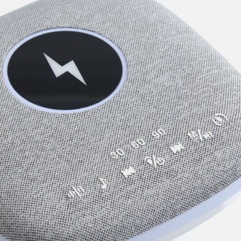 Bluetooth-колонка с беспроводной зарядкой и подсветкой Terrafonic, серая фото 