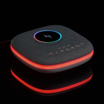 Bluetooth-колонка с беспроводной зарядкой и подсветкой Terrafonic, серая фото 