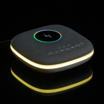 Bluetooth-колонка с беспроводной зарядкой и подсветкой Terrafonic, серая фото 