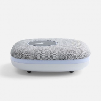 Bluetooth-колонка с беспроводной зарядкой и подсветкой Terrafonic, серая фото 