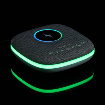 Bluetooth-колонка с беспроводной зарядкой и подсветкой Terrafonic, серая фото 