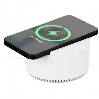 Bluetooth-колонка с беспроводной зарядкой relaxTime, белая фото 
