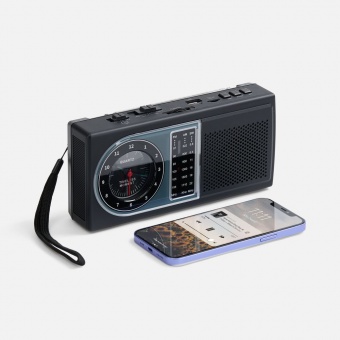 Bluetooth-колонка с радио Comradio, черная фото 