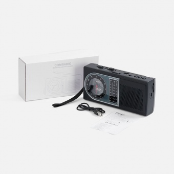 Bluetooth-колонка с радио Comradio, черная фото 