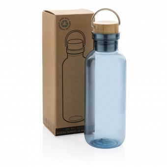 Бутылка для воды из rPET GRS с крышкой из бамбука FSC, 680 мл фото 