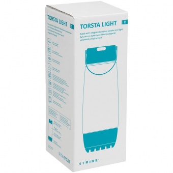 Бутылка для воды Torsta Light с колонкой и светильником, серая фото 