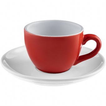 Чайная пара Cozy Morning, красная с белым фото 