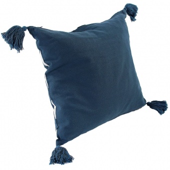 Чехол на подушку Traffic с кистями, серо-синий фото 