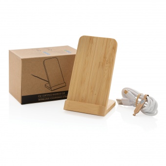 Док-станция Bamboo FSC® для беспроводной зарядки, 5 Вт фото 