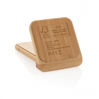 Док-станция Bamboo FSC® для беспроводной зарядки, 5 Вт фото 