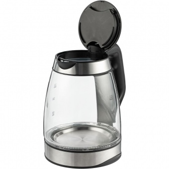 Электрический чайник Lumimore, стеклянный, серебристо-черный фото 