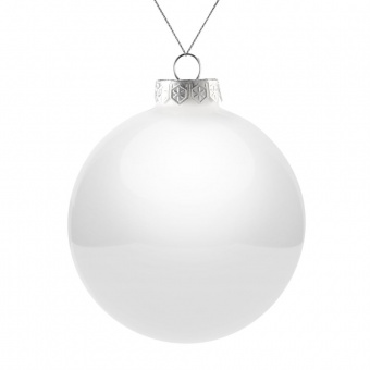 Елочный шар Finery Gloss, 10 см, глянцевый белый фото 