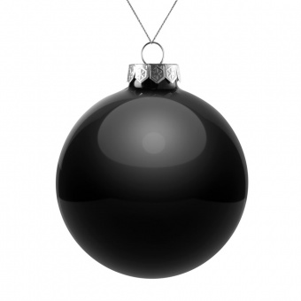 Елочный шар Finery Gloss, 10 см, глянцевый черный фото 