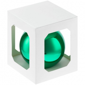 Елочный шар Finery Gloss, 10 см, глянцевый зеленый фото 