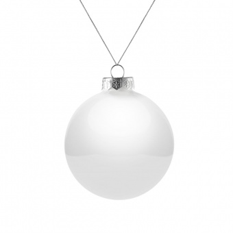 Елочный шар Finery Gloss, 8 см, глянцевый белый фото 