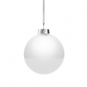 Елочный шар Finery Gloss, 8 см, глянцевый белый фото 