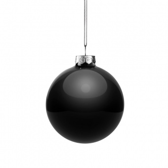 Елочный шар Finery Gloss, 8 см, глянцевый черный фото 