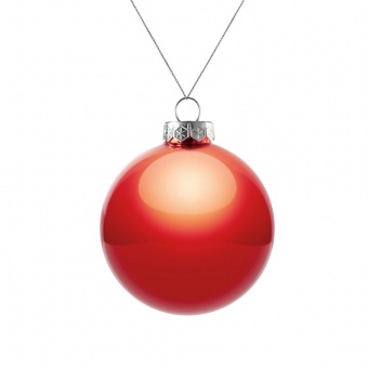 Елочный шар Finery Gloss, 8 см, глянцевый красный фото 