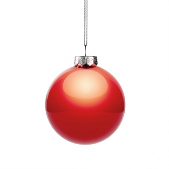 Елочный шар Finery Gloss, 8 см, глянцевый красный фото 