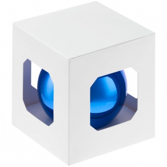 Елочный шар Finery Gloss, 8 см, глянцевый синий фото 