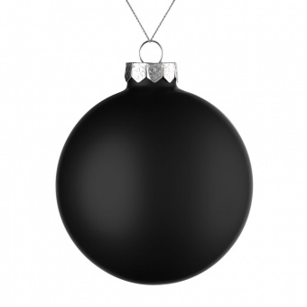 Елочный шар Finery Matt, 10 см, матовый черный фото 