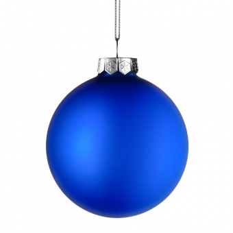 Елочный шар Finery Matt, 10 см, матовый синий фото 
