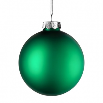 Елочный шар Finery Matt, 10 см, матовый зеленый фото 