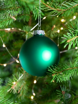 Елочный шар Finery Matt, 8 см, матовый зеленый фото 