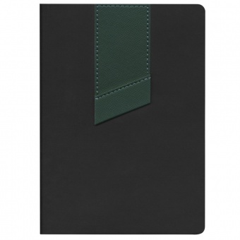 Ежедневник Bookmark, недатированный, черный с зеленым фото 