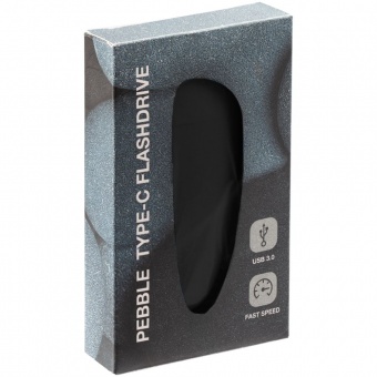 Флешка Pebble Type-C, USB 3.0, черная, 32 Гб фото 
