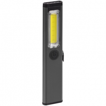 Фонарик-факел аккумуляторный Wallis с магнитом, серый фото 