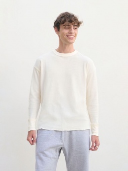 Футболка с длинным рукавом Thermal T, бежевая (неокрашенная) фото 2