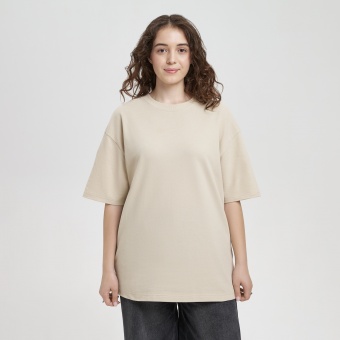 Футболка унисекс премиум AURA, 100% хлопок 200гр. бежевый, размер 3XL/4XL фото 