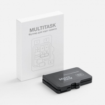 Футляр для карт памяти и SIM Multitask, черный фото 