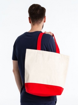Холщовая сумка Shopaholic, красная фото 