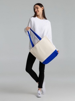 Холщовая сумка Shopaholic, темно-синяя фото 